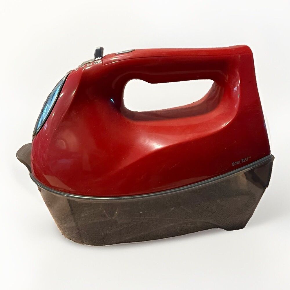 Hamilton Beach Ensemble Hand Mixer with Snap-on Case 6 Speeds Red - Used